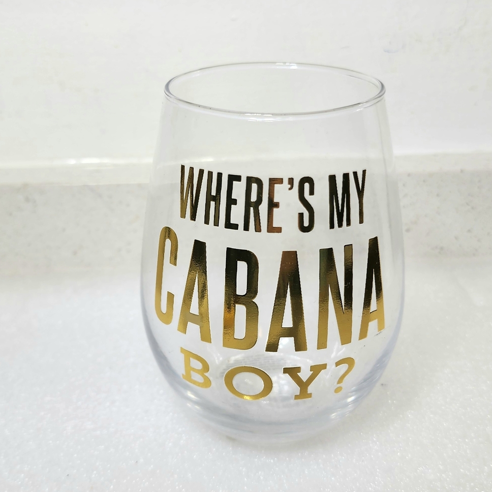 Wine Stemless Glass 20oz. Gold. New With Tags